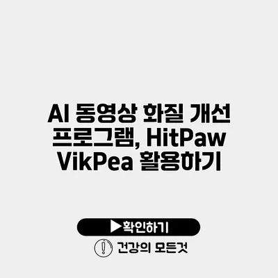 AI 동영상 화질 개선 프로그램, HitPaw VikPea 활용하기