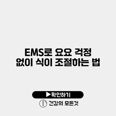 EMS로 요요 걱정 없이 식이 조절하는 법