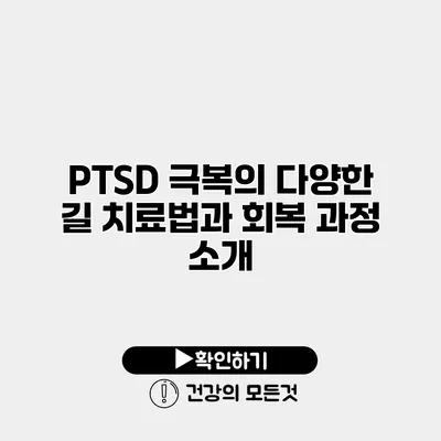 PTSD 극복의 다양한 길 치료법과 회복 과정 소개