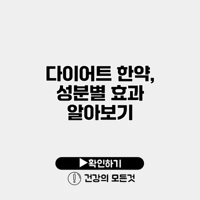 다이어트 한약, 성분별 효과 알아보기