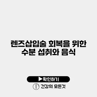렌즈삽입술 회복을 위한 수분 섭취와 음식