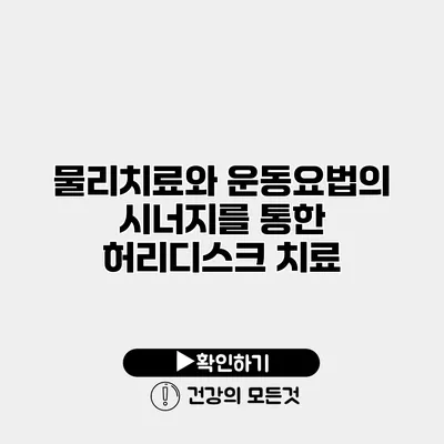 물리치료와 운동요법의 시너지를 통한 허리디스크 치료