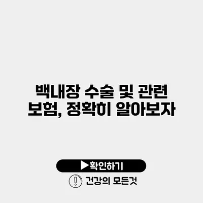 백내장 수술 및 관련 보험, 정확히 알아보자