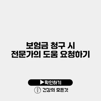 보험금 청구 시 전문가의 도움 요청하기