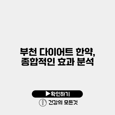 부천 다이어트 한약, 종합적인 효과 분석