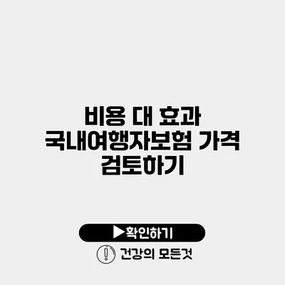 비용 대 효과 국내여행자보험 가격 검토하기