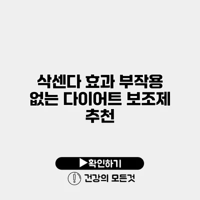 삭센다 효과 부작용 없는 다이어트 보조제 추천