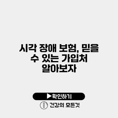 시각 장애 보험, 믿을 수 있는 가입처 알아보자