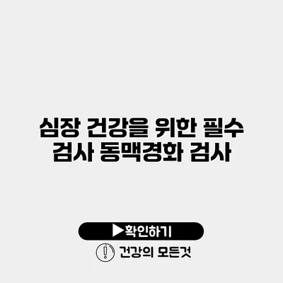 심장 건강을 위한 필수 검사 동맥경화 검사