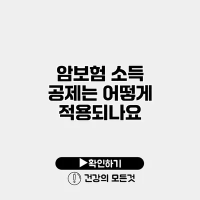암보험 소득 공제는 어떻게 적용되나요?