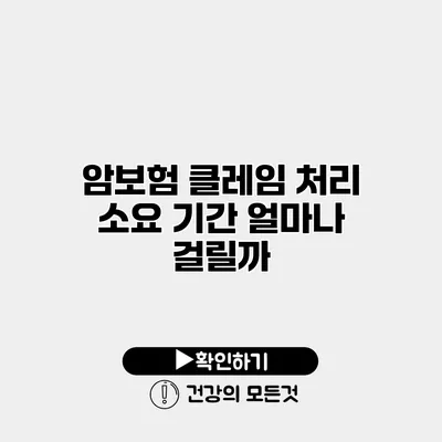 암보험 클레임 처리 소요 기간 얼마나 걸릴까?