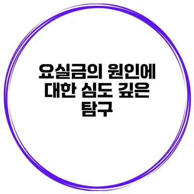 요실금의 원인에 대한 심도 깊은 탐구