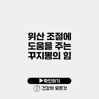 위산 조절에 도움을 주는 꾸지뽕의 힘