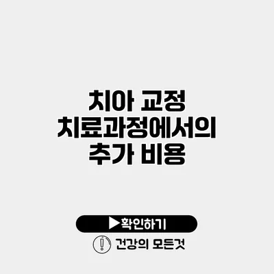 치아 교정 치료과정에서의 추가 비용