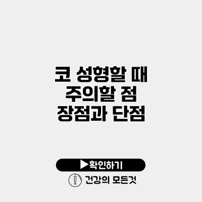 코 성형할 때 주의할 점 장점과 단점