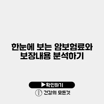 한눈에 보는 암보험료와 보장내용 분석하기