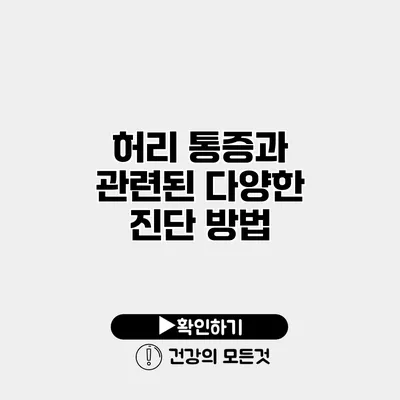 허리 통증과 관련된 다양한 진단 방법