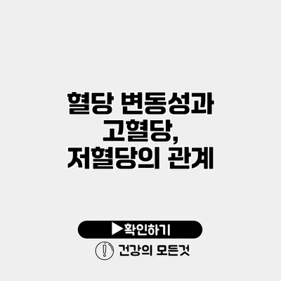 혈당 변동성과 고혈당, 저혈당의 관계