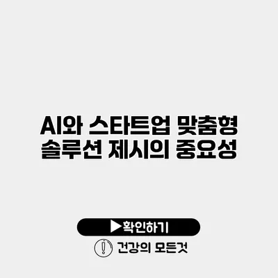 AI와 스타트업 맞춤형 솔루션 제시의 중요성