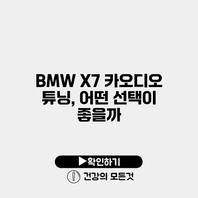 BMW X7 카오디오 튜닝, 어떤 선택이 좋을까?
