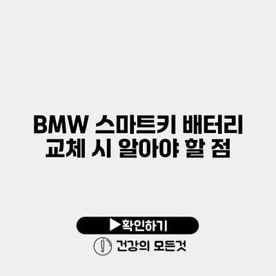 BMW 스마트키 배터리 교체 시 알아야 할 점