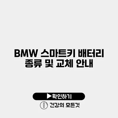 BMW 스마트키 배터리 종류 및 교체 안내