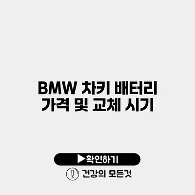 BMW 차키 배터리 가격 및 교체 시기