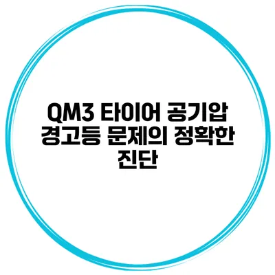 QM3 타이어 공기압 경고등 문제의 정확한 진단