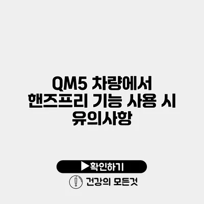 QM5 차량에서 핸즈프리 기능 사용 시 유의사항