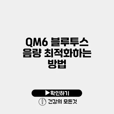 QM6 블루투스 음량 최적화하는 방법