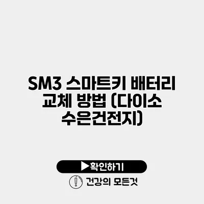 SM3 스마트키 배터리 교체 방법 (다이소 수은건전지)