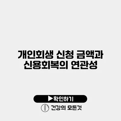 개인회생 신청 금액과 신용회복의 연관성