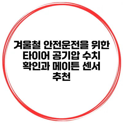 겨울철 안전운전을 위한 타이어 공기압 수치 확인과 메이튼 센서 추천