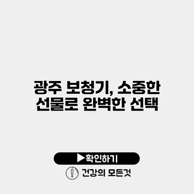 광주 보청기, 소중한 선물로 완벽한 선택