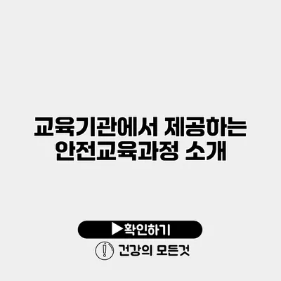 교육기관에서 제공하는 안전교육과정 소개
