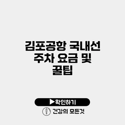 김포공항 국내선 주차 요금 및 꿀팁