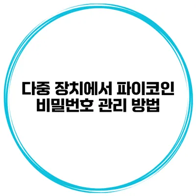 다중 장치에서 파이코인 비밀번호 관리 방법