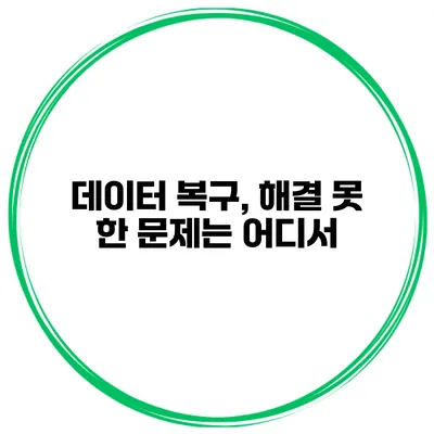 데이터 복구, 해결 못 한 문제는 어디서?