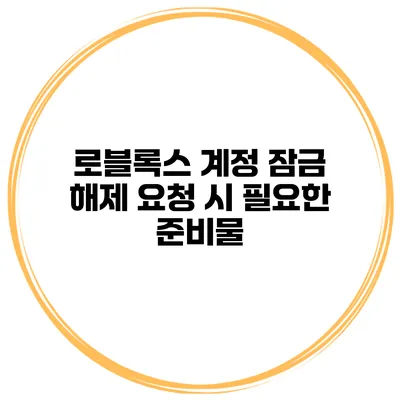 로블록스 계정 잠금 해제 요청 시 필요한 준비물