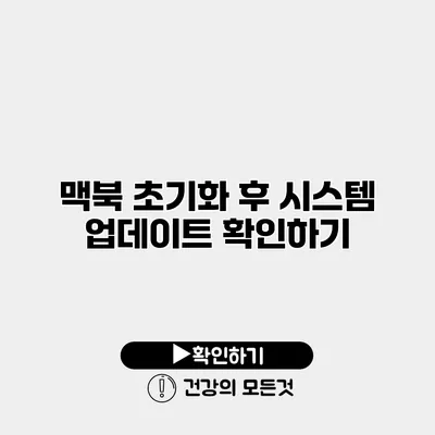 맥북 초기화 후 시스템 업데이트 확인하기