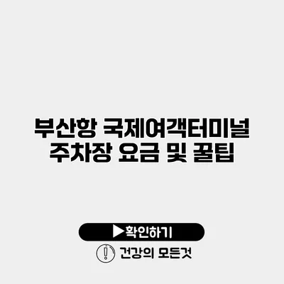 부산항 국제여객터미널 주차장 요금 및 꿀팁