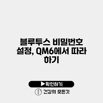 블루투스 비밀번호 설정, QM6에서 따라 하기