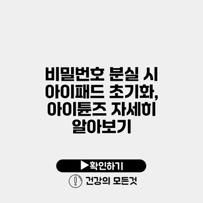 비밀번호 분실 시 아이패드 초기화, 아이튠즈 자세히 알아보기