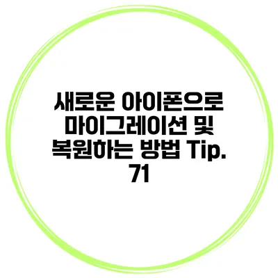 새로운 아이폰으로 마이그레이션 및 복원하는 방법 Tip. 71
