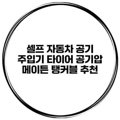 셀프 자동차 공기 주입기 타이어 공기압 메이튼 탱커블 추천
