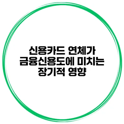 신용카드 연체가 금융신용도에 미치는 장기적 영향