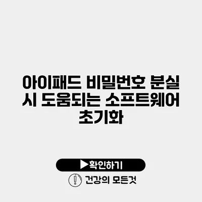 아이패드 비밀번호 분실 시 도움되는 소프트웨어 초기화