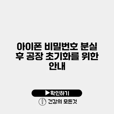 아이폰 비밀번호 분실 후 공장 초기화를 위한 안내