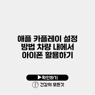 애플 카플레이 설정 방법 차량 내에서 아이폰 활용하기
