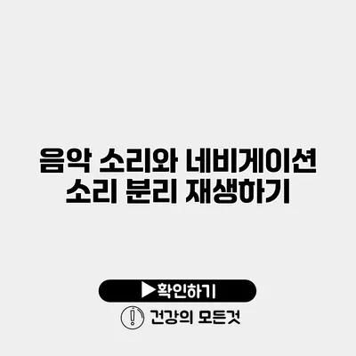 음악 소리와 네비게이션 소리 분리 재생하기